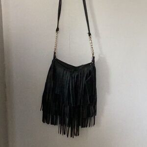 Black Fringe Purse